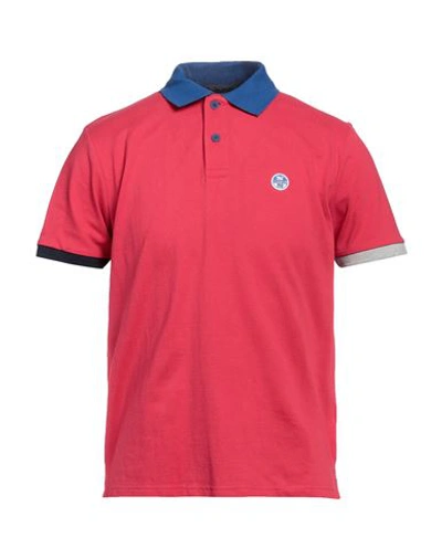 North Sails Man Polo Shirt Magenta Size Xl Cotton In Red