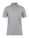 Fedeli Man Polo Shirt Lead Size 38 Cotton In Grey