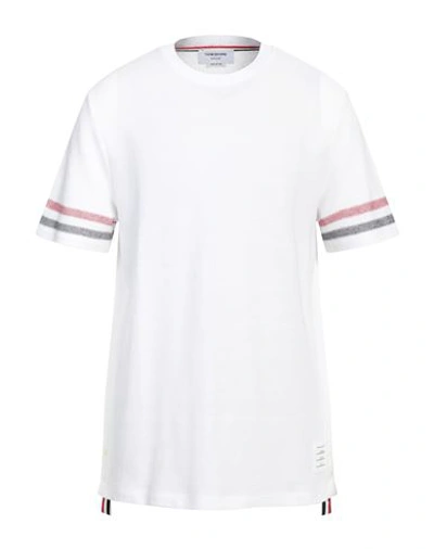 THOM BROWNE THOM BROWNE MAN T-SHIRT WHITE SIZE 2 COTTON