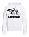 Dsquared2 Logo Printed Drawstring Hoodie In White