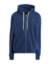 Polo Ralph Lauren Lightweight Zip-front Cotton Hoodie With Emblematic Logo In Navy Blue