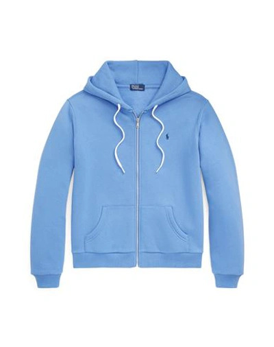 Polo Ralph Lauren Woman Sweatshirt Light Blue Size L Cotton, Polyester In Blue
