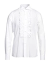 Tagliatore Man Shirt White Size 15 ¾ Cotton, Linen