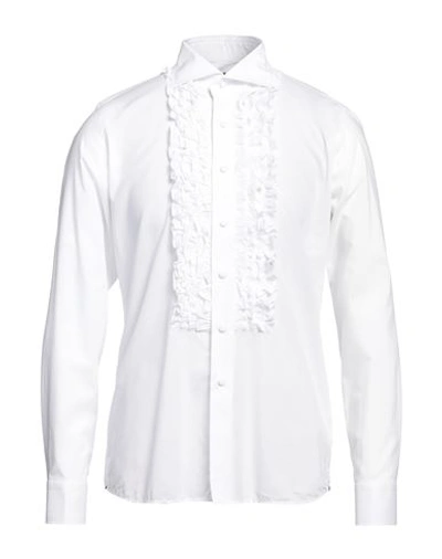 Tagliatore Man Shirt White Size 15 ¾ Cotton, Linen In White