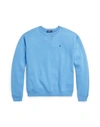 Polo Ralph Lauren Fleece Crewneck Sweatshirt Woman Sweatshirt Light Blue Size L Cotton, Polyester