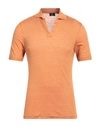 Barba Napoli Man Polo Shirt Mandarin Size 46 Linen