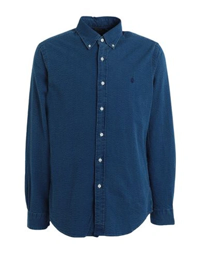 Polo Ralph Lauren Man Shirt Blue Size L Cotton