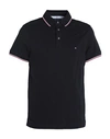 Tommy Hilfiger Man Polo Shirt Black Size S Cotton, Elastane In Black