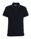 Tommy Hilfiger Man Polo Shirt Black Size S Cotton, Elastane In Navy Blue