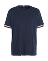 Tommy Hilfiger Man T-shirt Navy Size S Cotton, Viscose, Elastane In Navy Blue