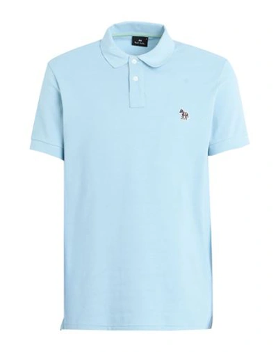 Ps By Paul Smith Ps Paul Smith Man Polo Shirt Sky Blue Size Xl Cotton