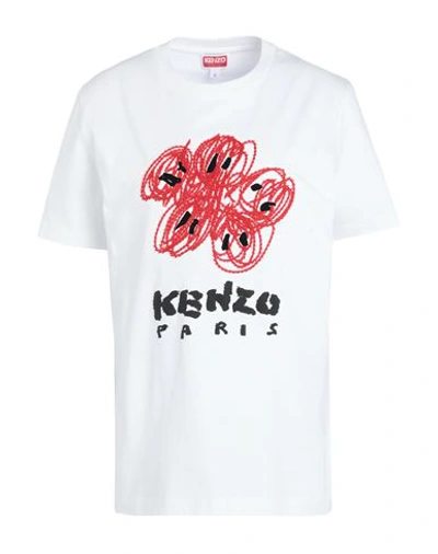 Kenzo Woman T-shirt White Size L Cotton