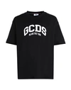 Gcds Crew Neck Cotton T-shirt In Black