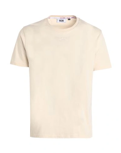 Gcds Man T-shirt Beige Size Xl Cotton