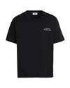 Gcds Cotton T-shirt With Logo Embroidery In Black