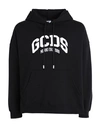 Gcds Cotton Hooded Sweatshirt Kangaroo Pocket In Black