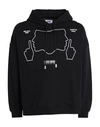 Gcds Man Sweatshirt Black Size Xl Cotton In Black