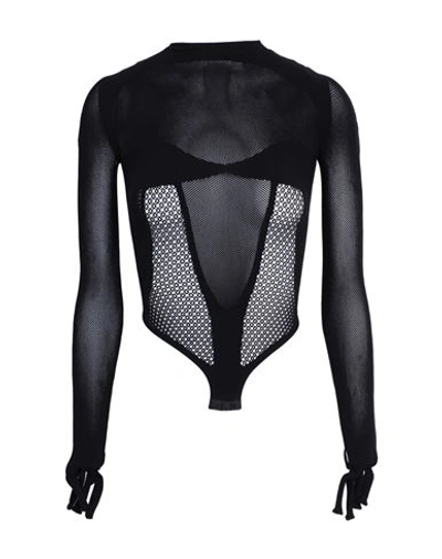 Gcds Woman Bodysuit Black Size L Polyamide, Elastane