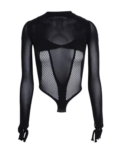 Gcds Woman Bodysuit Black Size M Polyamide, Elastane