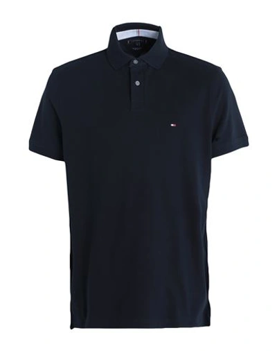 Tommy Hilfiger Man Polo Shirt Midnight Blue Size L Cotton, Elastane