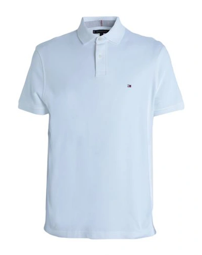 Tommy Hilfiger Man Polo Shirt White Size M Cotton, Elastane