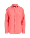 Polo Ralph Lauren Woman Shirt Coral Size L Cotton In Red