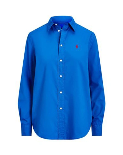 Polo Ralph Lauren Woman Shirt Bright Blue Size L Cotton
