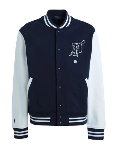 Polo Ralph Lauren Man Jacket Navy Blue Size M Cotton, Polyester