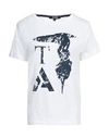 TRUSSARDI ACTION TRUSSARDI ACTION WOMAN T-SHIRT WHITE SIZE XXL POLYESTER, COTTON