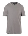 Giorgio Armani Man T-shirt Dove Grey Size 42 Viscose, Elastane