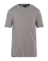 Giorgio Armani Man T-shirt Dove Grey Size 40 Viscose, Elastane