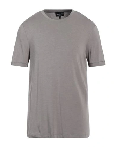Giorgio Armani Man T-shirt Dove Grey Size 40 Viscose, Elastane