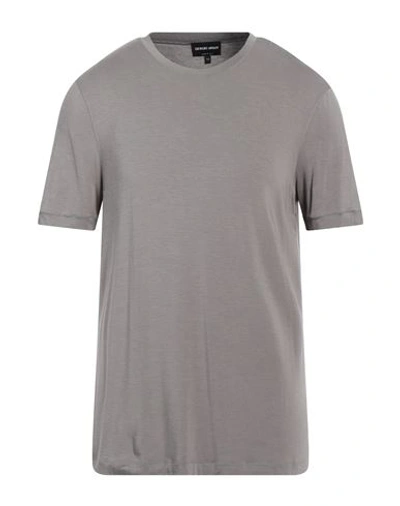 Giorgio Armani Man T-shirt Dove Grey Size 42 Viscose, Elastane