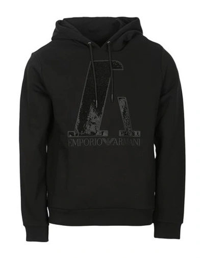 Emporio Armani Man Sweatshirt Black Size Xxl Cotton, Polyester, Elastane