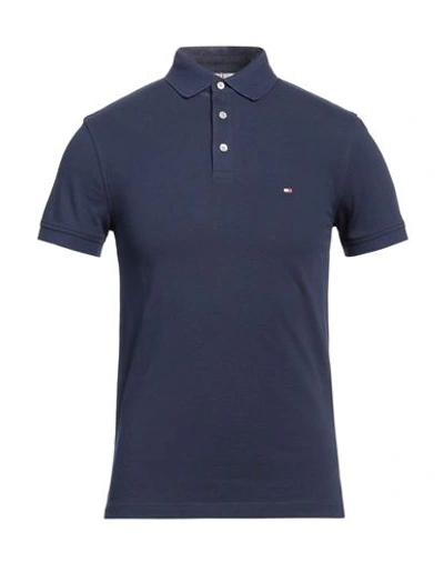 Tommy Hilfiger Man Polo Shirt Navy Blue Size Xs Cotton, Elastane In Navy Blue