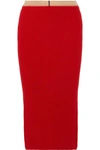 CALVIN KLEIN 205W39NYC RIBBED WOOL AND CASHMERE-BLEND MIDI SKIRT