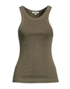 AGOLDE AGOLDE WOMAN TOP SAGE GREEN SIZE L POLYESTER, COTTON, RAYON