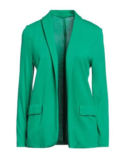 Majestic Filatures Woman Blazer Green Size 2 Viscose, Elastane