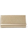 JIMMY CHOO MILLA TEXTURED-LAMÉ CLUTCH