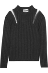 MOSCHINO Zip-embellished ribbed-knit sweater