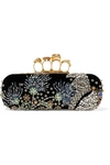 ALEXANDER MCQUEEN KNUCKLE EMBELLISHED VELVET CLUTCH