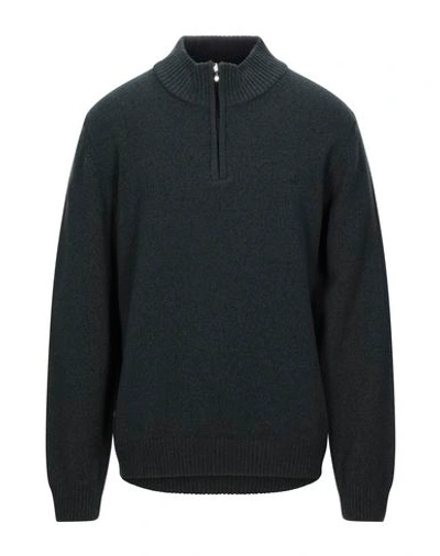 Brooksfield Man Turtleneck Dark Green Size 48 Wool In Green