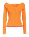 Jacquemus Woman Sweater Orange Size 6 Viscose, Polyamide, Elastane, Polyester