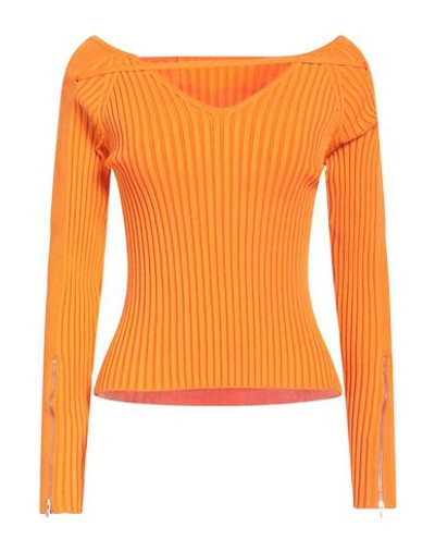 Jacquemus Woman Sweater Orange Size 6 Viscose, Polyamide, Elastane, Polyester In Orange