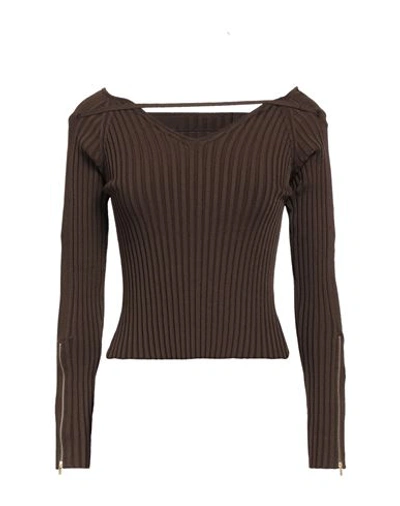 Jacquemus Woman Sweater Brown Size 8 Viscose, Polyamide, Elastane, Polyester In Brown