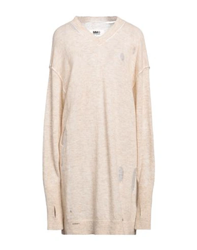 Mm6 Maison Margiela Woman Sweater Beige Size M Alpaca Wool, Polyamide