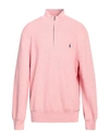 Polo Ralph Lauren Man Turtleneck Pink Size L Cotton