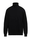 Kangra Man Turtleneck Black Size 48 Merino Wool, Silk, Cashmere