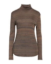 Isabel Marant Étoile Marant Étoile Woman Turtleneck Camel Size 2 Viscose, Polyamide, Elastane In Beige