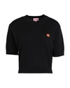 Kenzo Black Wool Top In Black